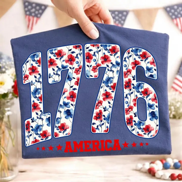 Celebrate with 1776 T-shirt-COMFORT COLOR Shirleys of Collins S