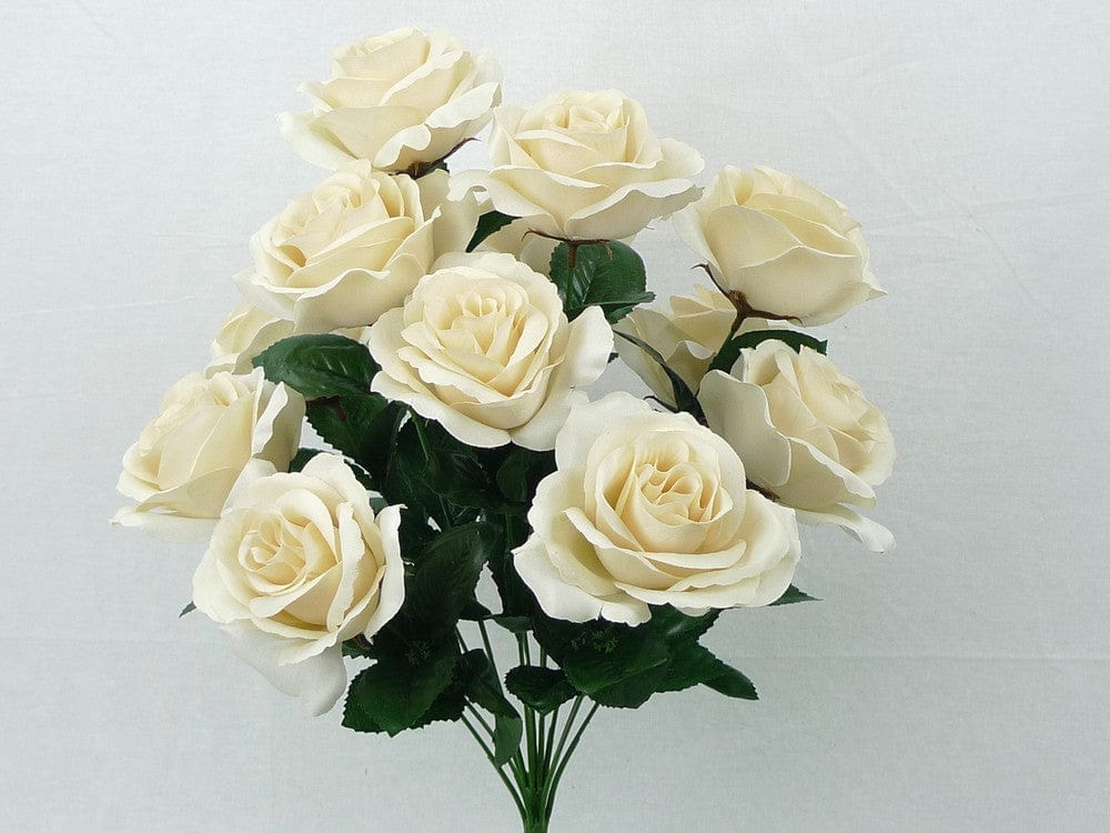 Color Fast Lillian Open Rose Bush-Ivory Liberty Floral Flowers 30388-Ivory
