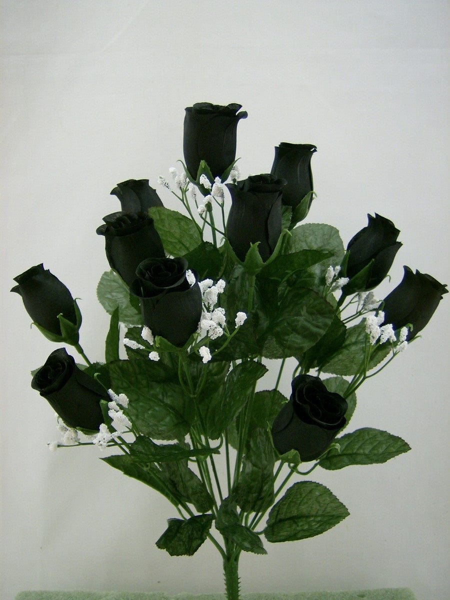 Color Fast Lillian Rose Bud Bush-Black Liberty Floral Flowers 30308-Bk