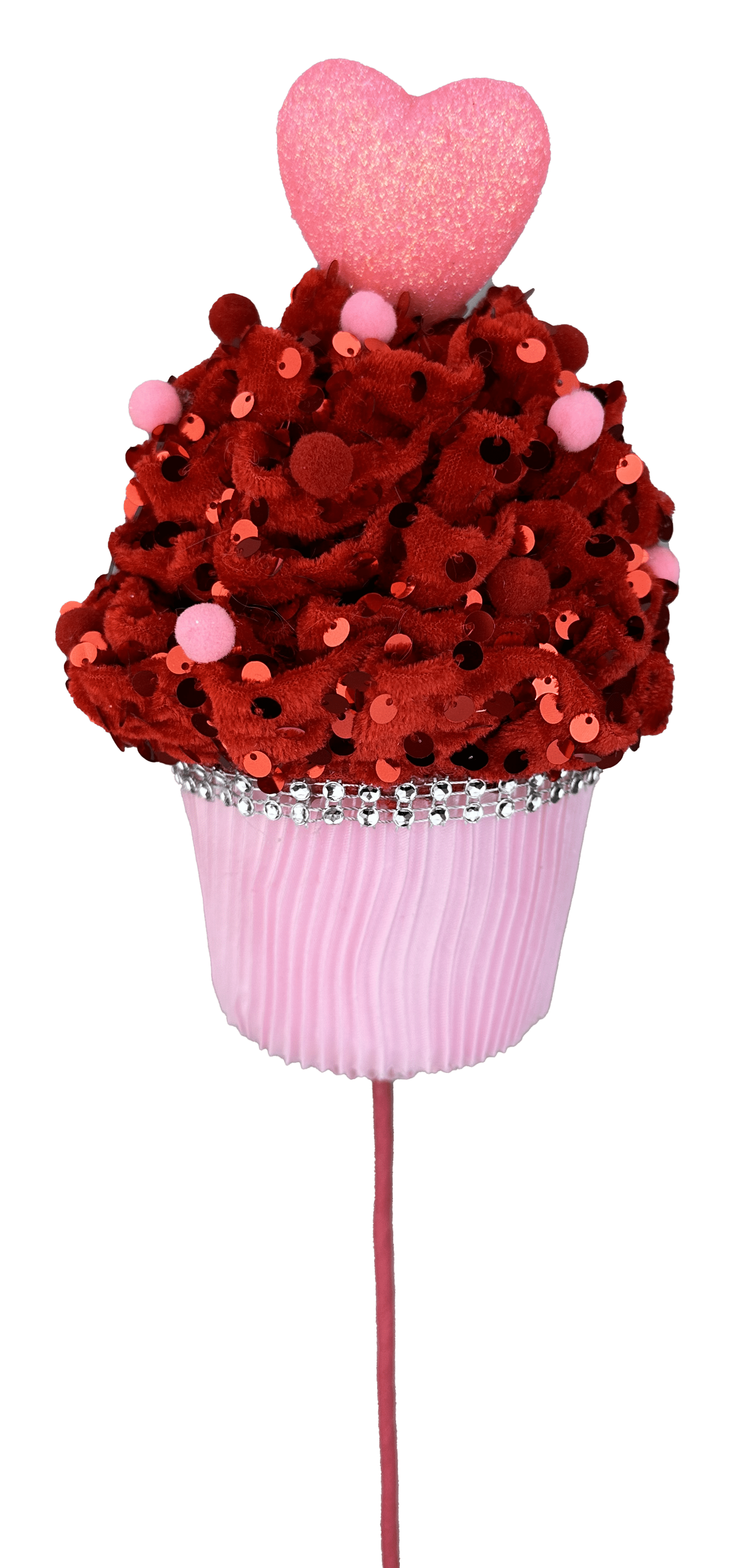 Heart Cupcake Pick H20xDIA5 Liberty Floral 63564RDPK