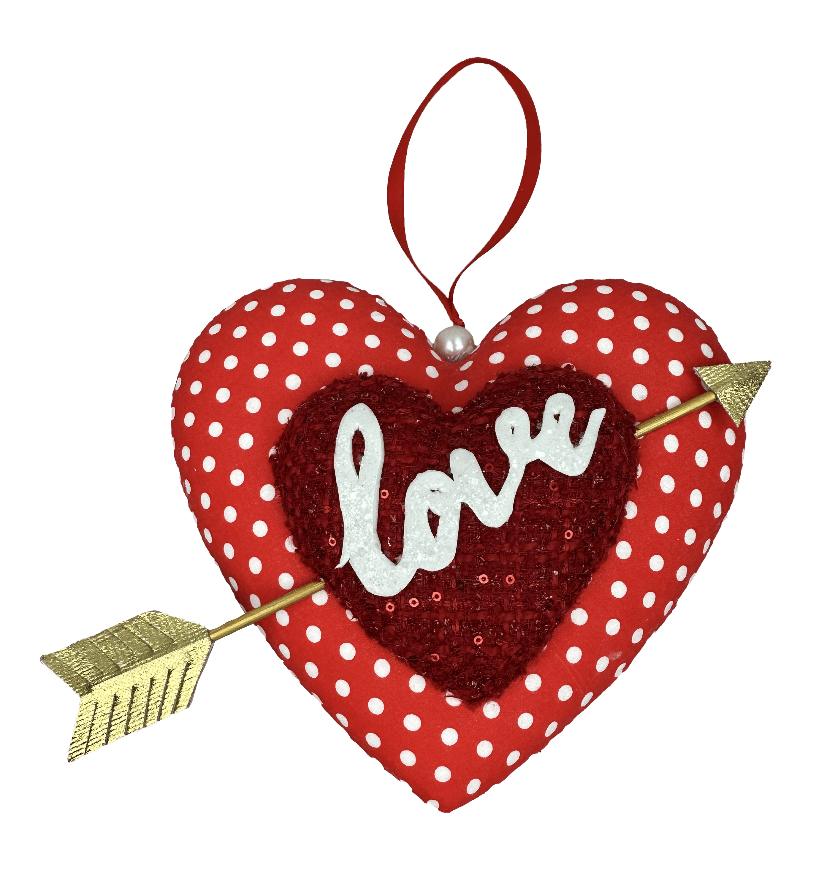 Ornament Heart Arrow Liberty Floral 63558RDWT