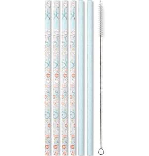 Scrub Life + Aqua Glitter Reusable Straw Set Shirleys of Collins S191-TS-UBAG