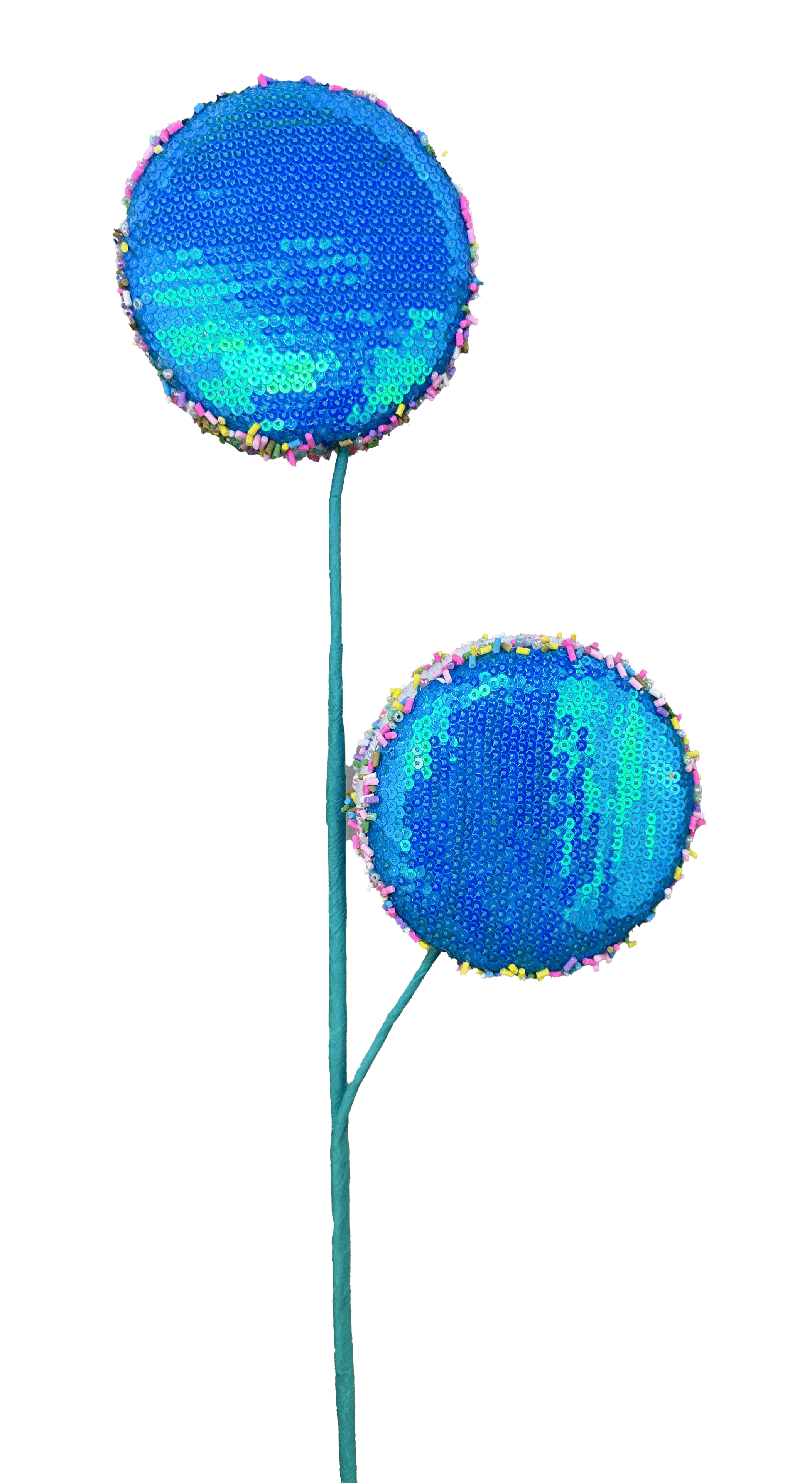 SEQUIN MACAROON SPRAY X 2 H24-BLUE Liberty Floral 63599BL