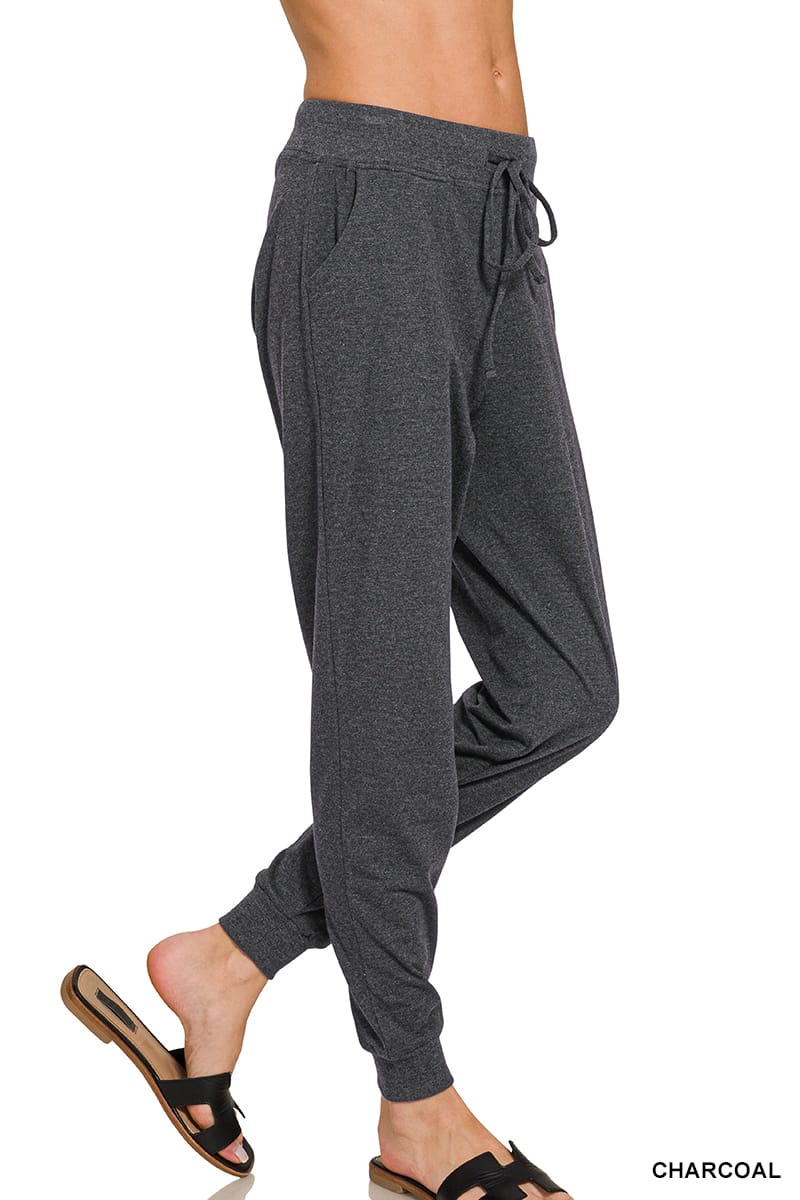 Zenana Cotton Jogger Pants ZENANA Charcoal / S CP-3514D16