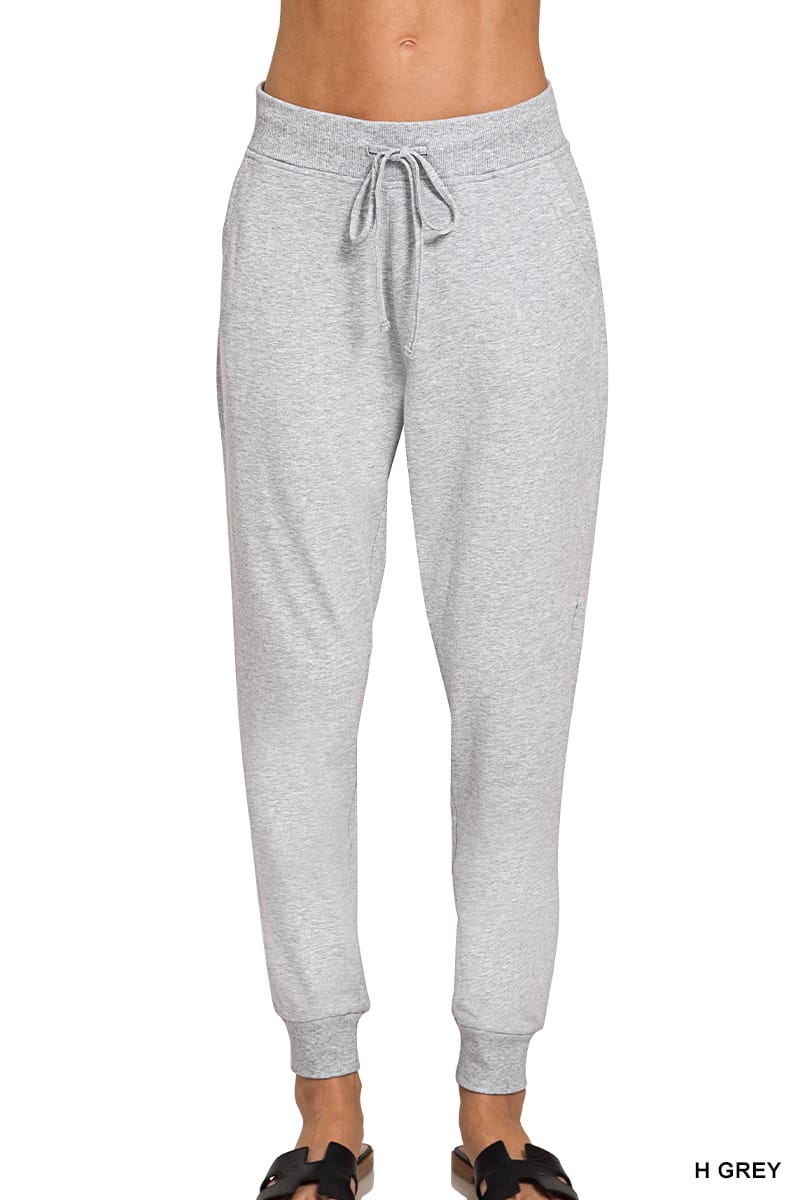 Zenana Cotton Jogger Pants ZENANA H Grey / S CP-3514D52