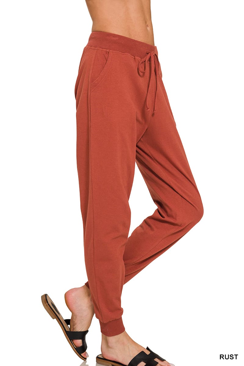 Zenana Cotton Jogger Pants ZENANA