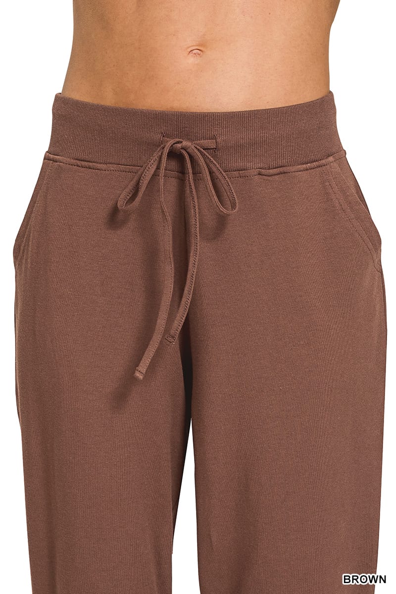 Zenana Cotton Jogger Pants ZENANA