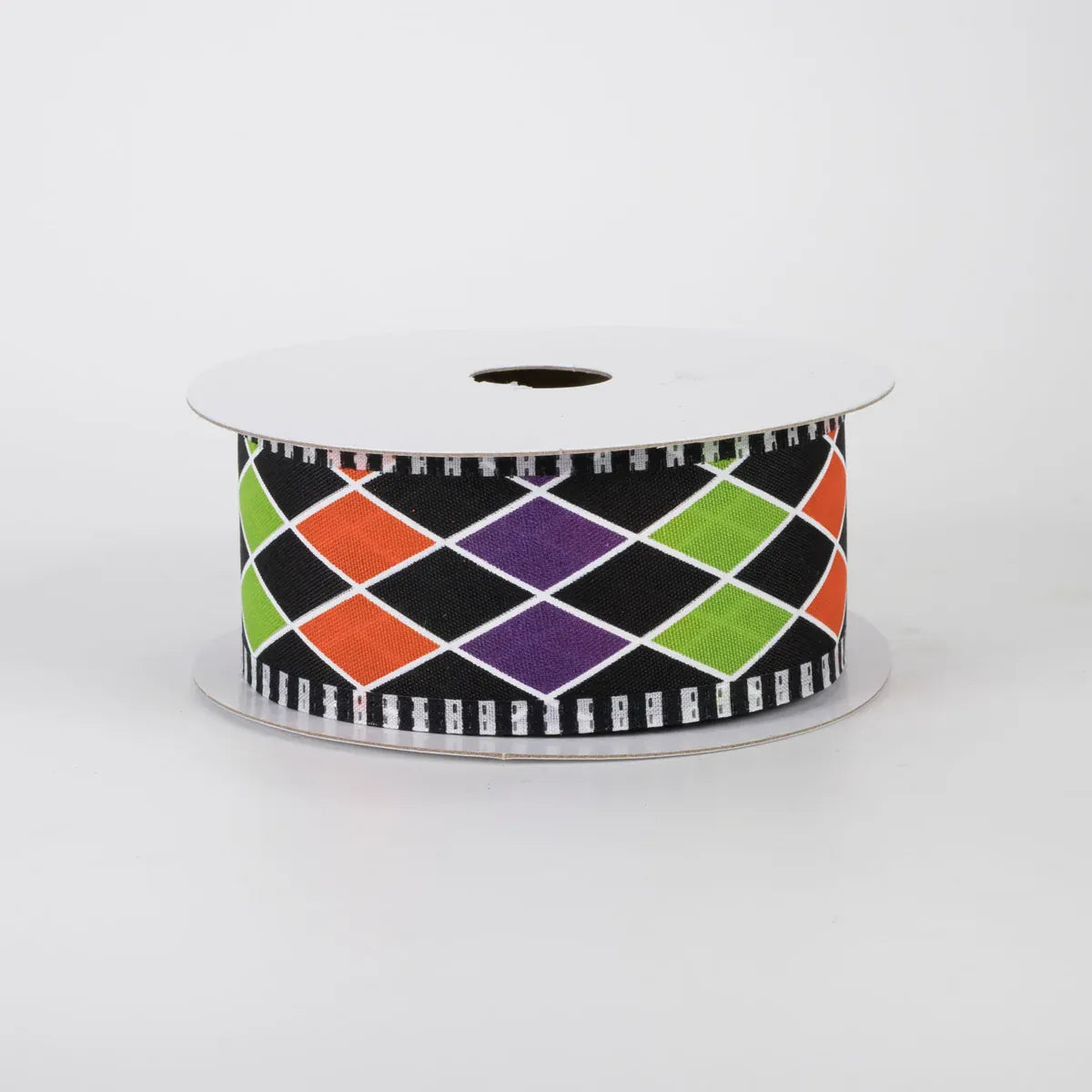 1.5" Dashed Edge Halloween Harlequin Ribbon x 10 YDS Jascotina 56524-09-21