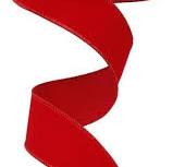 1.5" Wired Velvet Ribbon: Red (10 Yards) Craig Bachman RL194224