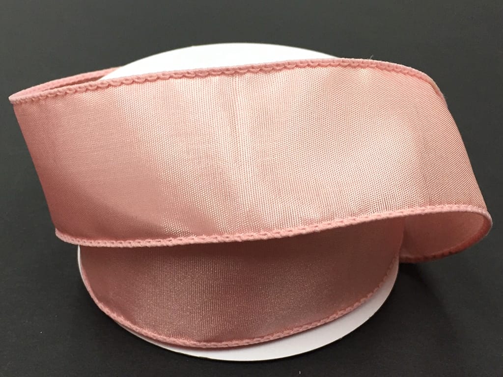 1.5" X 10Y Wired Budet Satin - Blush Jascotina