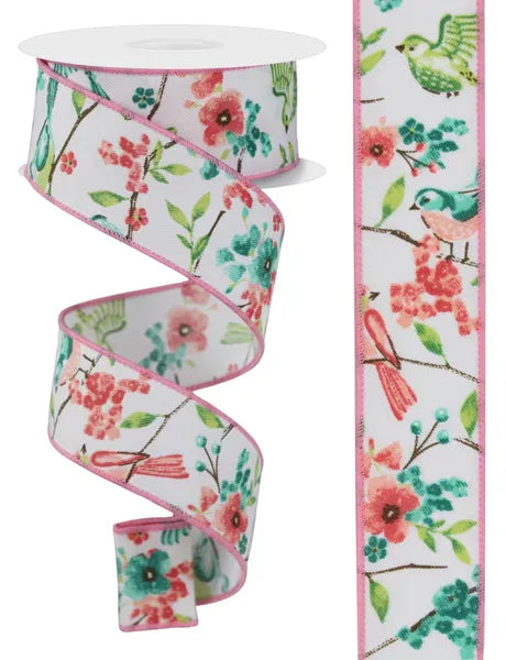 1.5" x 10yd Birds W/Floral Branches Craig Bachman RGE176227