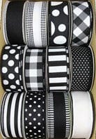 1.5" x 10yd Black/White Assortment-12 ROLLS Craig Bachman RW8082