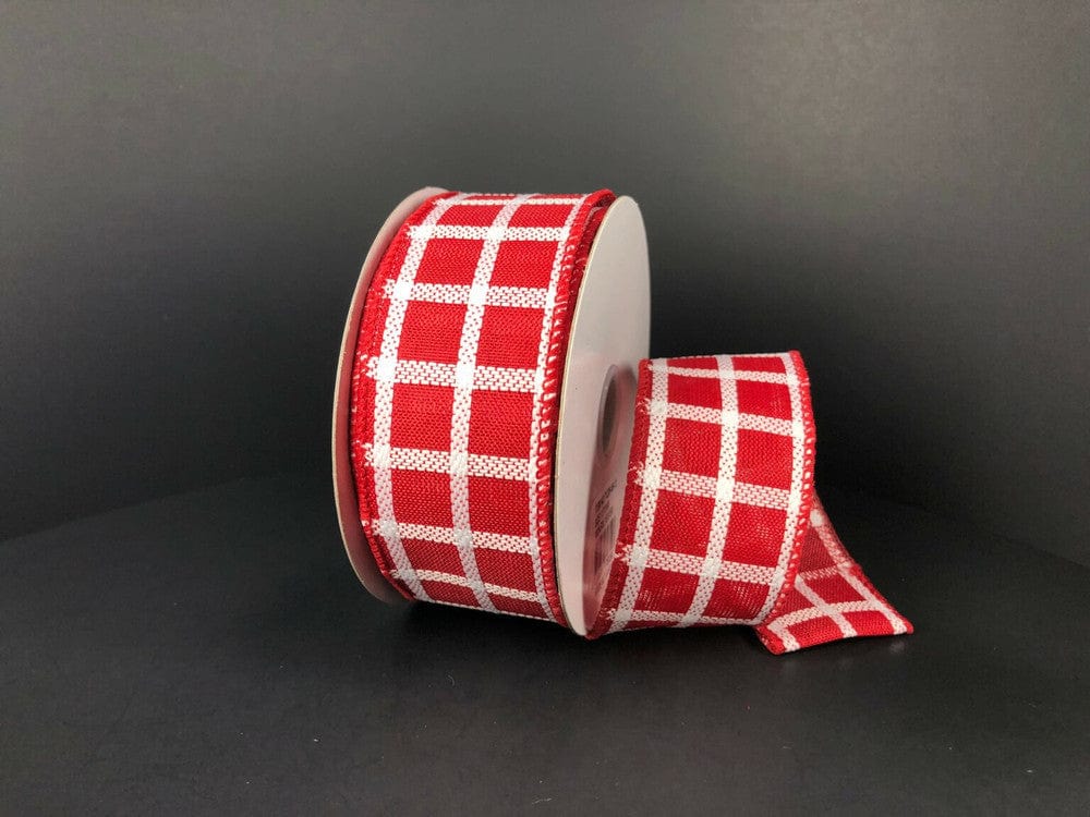 1.5" X 10YD Check Ribbon - Red/White Craig Bachman 71220-09-12