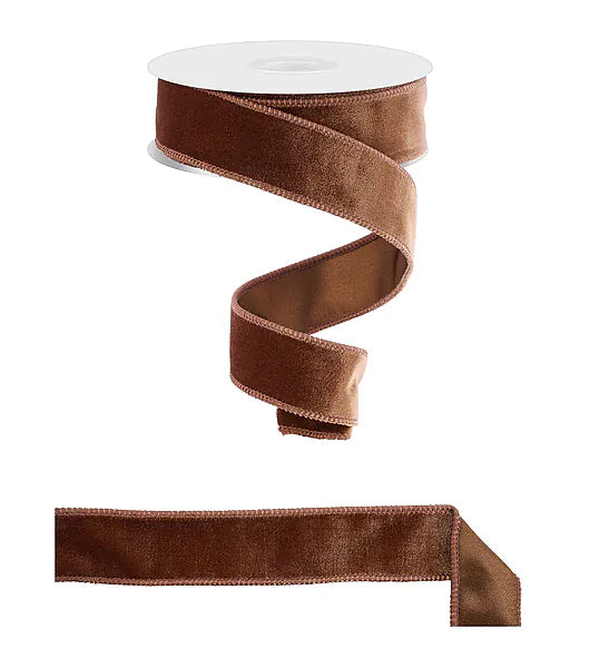 1.5" x 10yd Deluxe Velvet/Satin Backing - Chocolate Craig Bachman RGE165850