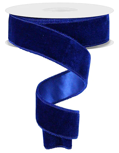 1.5" x 10yd Deluxe Velvet/Satin Backing - Royal Blue Craig Bachman RGE165825