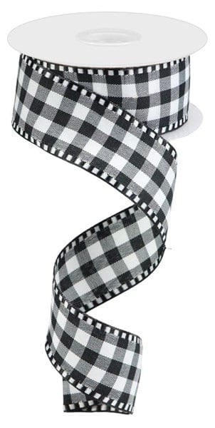 1.5" X 10YD GINGHAM CHECK - BLACK/WHITE Craig Bachman RW813802