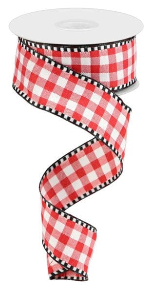 1.5" X 10YD GINGHAM CHECK - RED/WHITE Craig Bachman RW813824