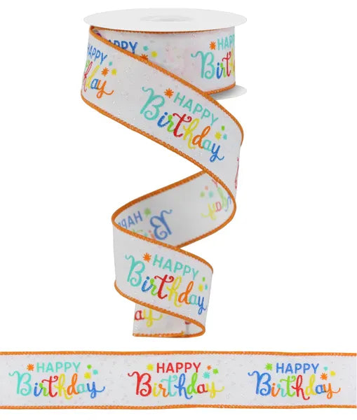 1.5" x 10yd Happy Birthday Script Shirleys of Collins RGE163127
