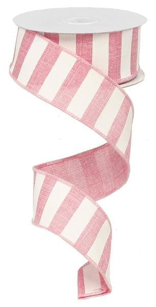 1.5" X 10Yd Horizontal Stripe - Pink/White Craig Bachman RX9148WT