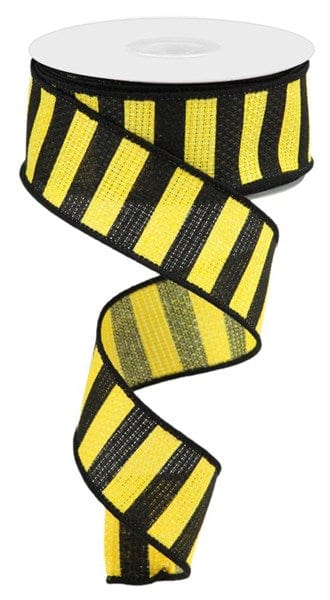 1.5" x 10yd Horizontal Stripe - Yellow/Black Shirleys of Collins RGC125929
