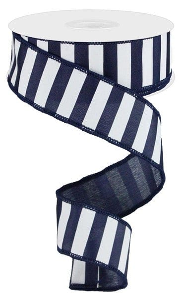 1.5" X 10YD MEDIUM HORISONTAL STRIPE - NAVY BLUE/WHITE Craig Bachman RG0177719