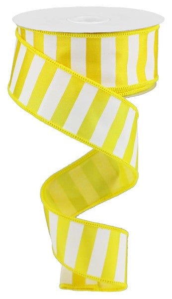 1.5" X 10YD MEDIUM HORIZONTAL STRIPE - YELLOW/WHITE Craig Bachman RG0177729