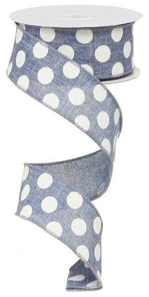 1.5" X 10Yd Medium Multi Dots - Blue Denim/White Craig Bachman RX914565