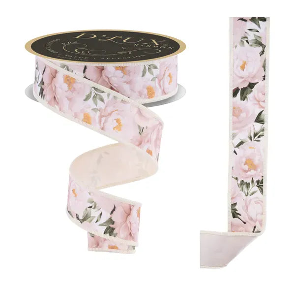 1.5" x 10yd Peonies/Fused Craig Bachman LX1215K3
