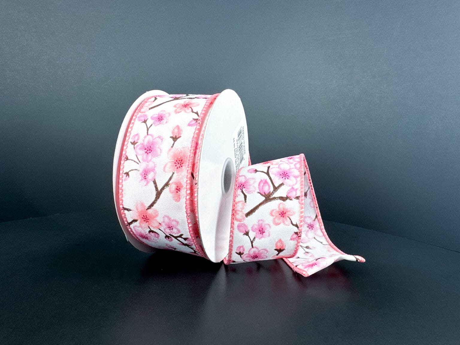 1.5" X 10YD Satin Flower Ribbon - White/Peach/Pink Jascotina 42626-09-23