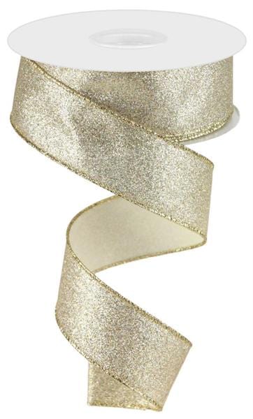 1.5" x 10yd Shimmer Glitter - Champagne Craig Bachman Ribbon RGC159644