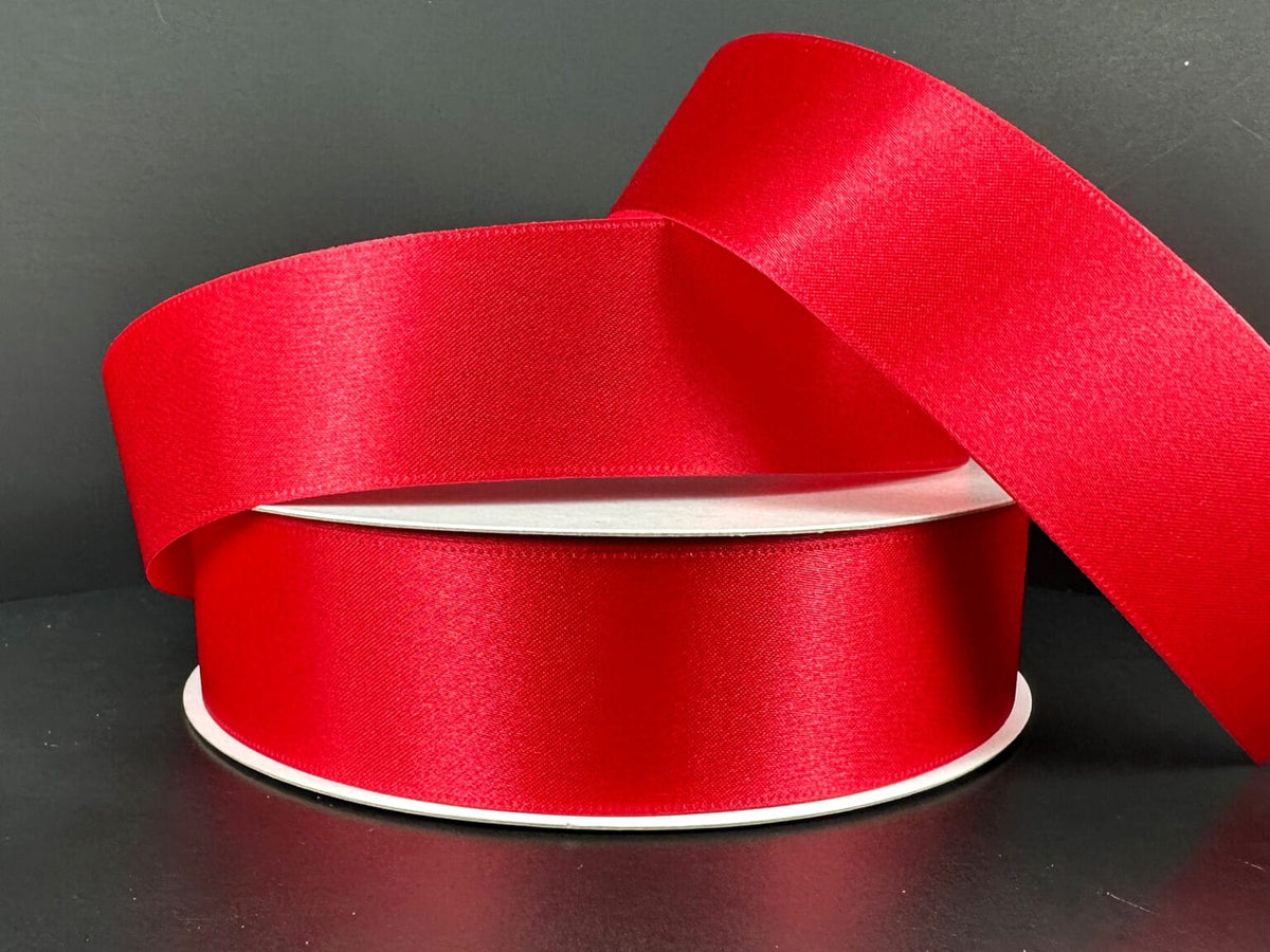 1.5"X100YD RED STIFF SINGLE FACE SATIN Jascotina 921009-12