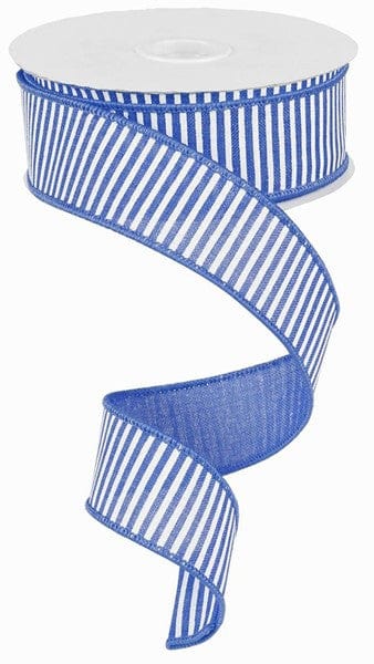 1.5"X10yd Horizontal Stripes/Royal - Blue/White Craig Bachman RG178003