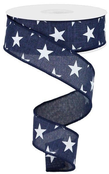 1.5"X10yd Stars On Royal - Navy Blue/White Craig Bachman RGA111519