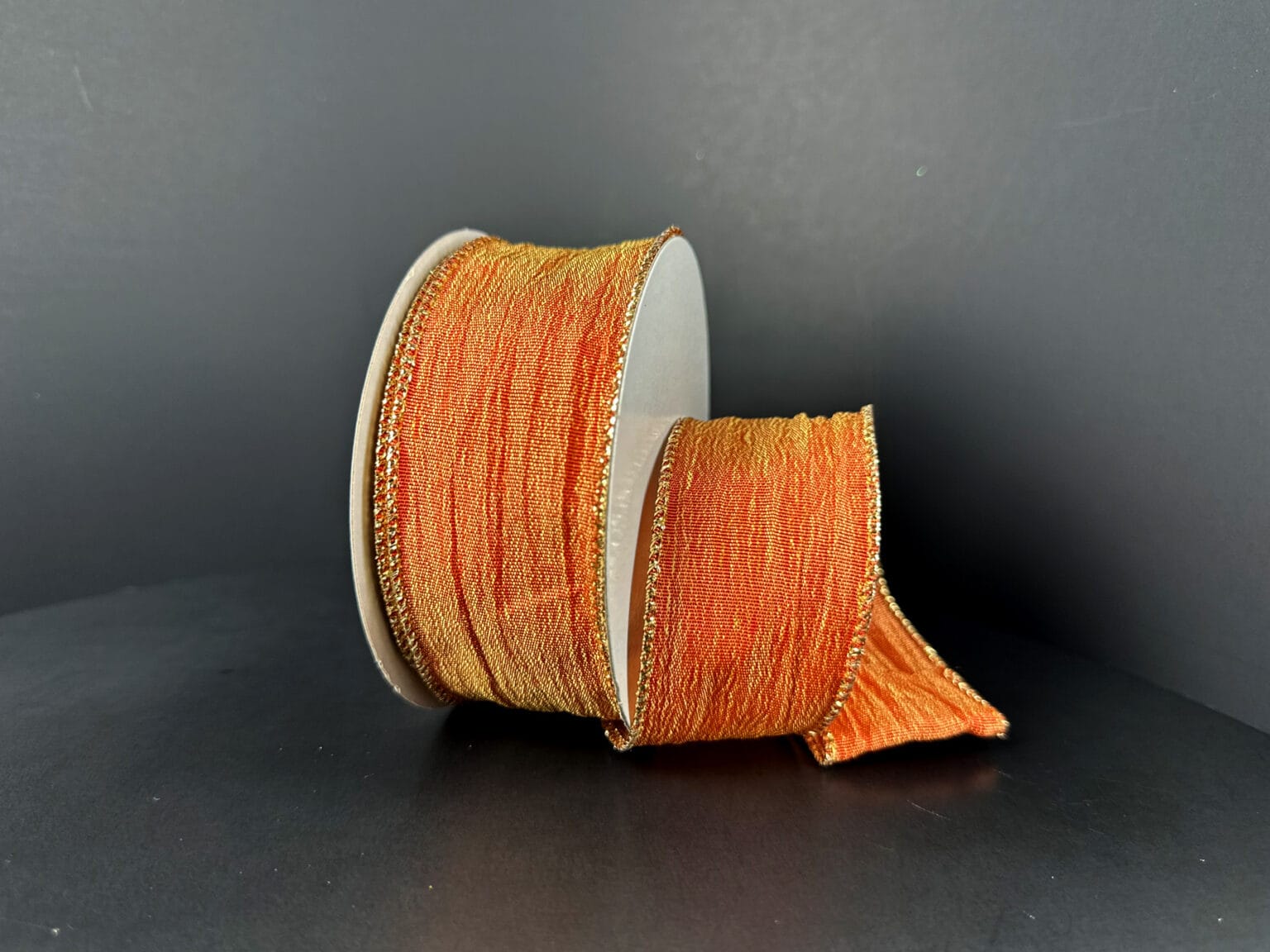1.5"X10YD VERTICAL WRINKLE METALLIC SATIN – RUST Jascotina 61608-09-19