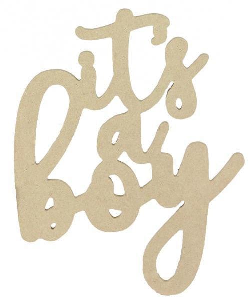 10.25"H X 8"L MDF It's A Boy - Natural Wood Cut Out Shirley's Direct AB2554