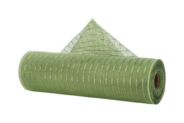 10.25" x 10yd Fine Weave Metallic Mesh-MOSS/APPLE Craig Bachman RY500132