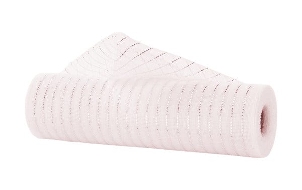 10.25" x 10yd Fine Weave Metallic Mesh-WHITE with SILVER FOIL Craig Bachman RY500198