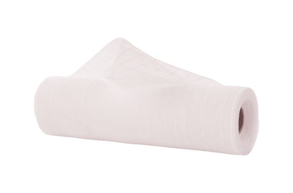 10.25" x 10yd Fine Weave Metallic Mesh-WHITE with WHITE FILM Craig Bachman RY5001R1