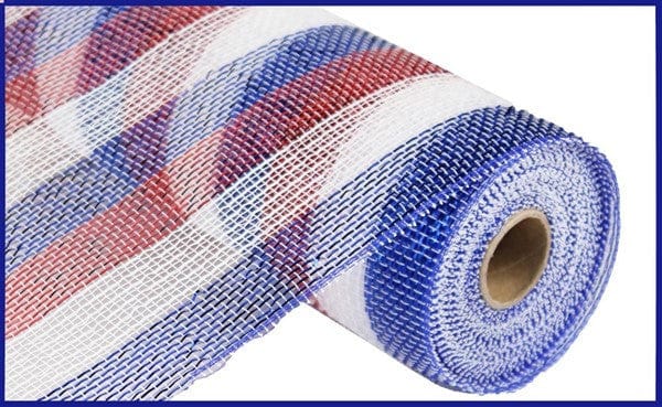 10.25" X 10YD RED WHITE BLUE MESH - RED/WHITE/BLUE W/FOIL Craig Bachman RE1332H3