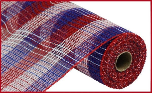 10.5" X 10YD PP/FAUX JUTE SMALL CHEK MESH - RED/WHITE/BLUE Craig Bachman RY8322D1