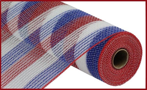 10.5" X 10YD PP/FAUX JUTE SMALL STRIPE - RED/WHITE/BLUE Craig Bachman RY8321D1