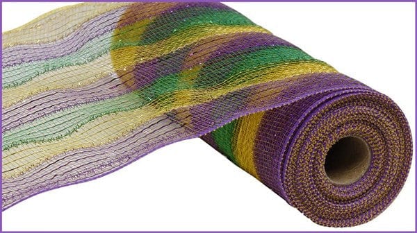 10.5"X10yd Tinsel/Pp/Foil Mesh - Mardi Gras Craig Bachman RY840073