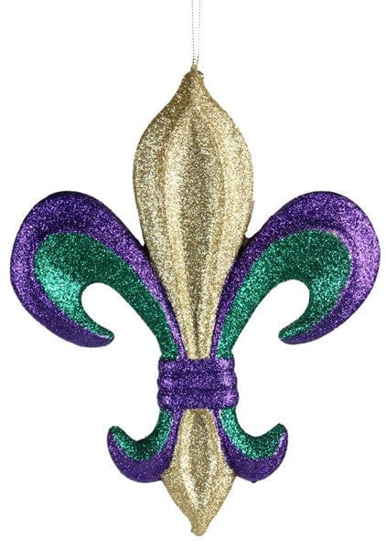 10" Fleur De Lis W/Hanger - Mardi Gras Shirley's Direct MZ1791TC