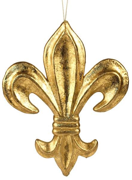 10"L Fleur De Lis W/Hanger Gold W/Gold Leaf Shirley's Direct MZ1610H6