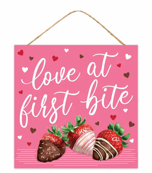 10"Sq Love At First Bite Strawberry Sign Craig Bachman AP742622