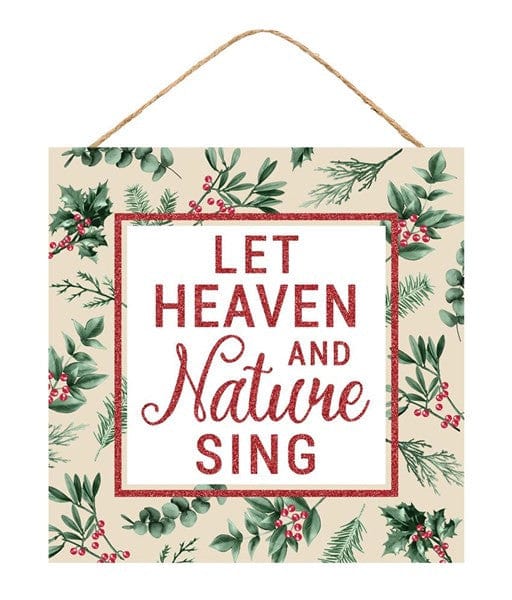 10"Sq Mdf Let Heaven & Nature Sing - White/Red/Green/Beige Shirley's Direct AP8954