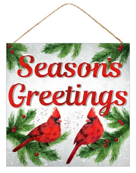 10"SQ SEASON'S GREETINGS - RED/WHITE/GREEN Shirley's Direct AP8550