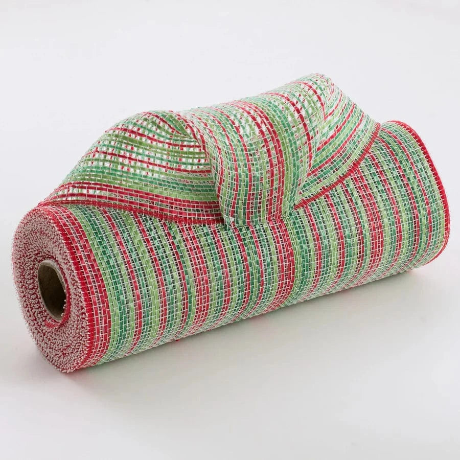 10" Vertical Multicolor Stripe Breeze Mesh: Red & Green Craig Bachman re1369xx