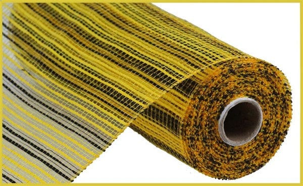 10" x 10yd Horizontal Wide Stripe Mesh - Yellow/Black Craig Bachman RE890242