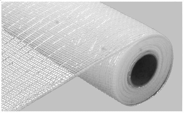 10" X 10Yd Metallic Mesh - White W/White Foil Craig Bachman RE1301R1